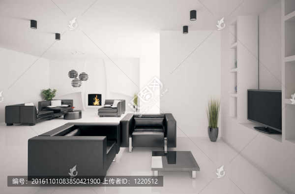 帶有壁爐室內(nèi)3D的客廳
