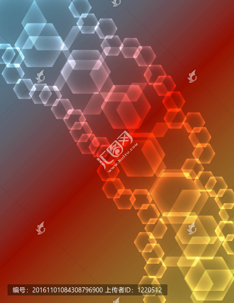 摘要發(fā)光的六邊形背景
