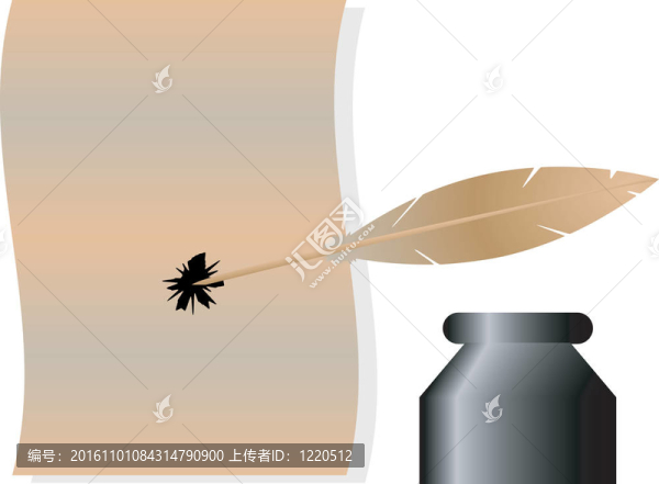 墨水筆和紙