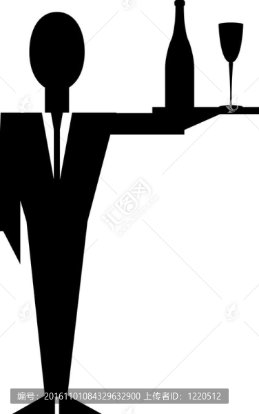 服務員的剪影