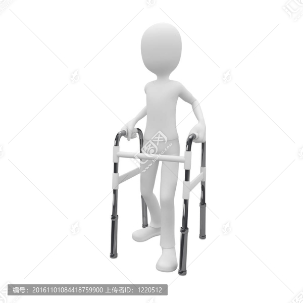 帶步行架的3D人