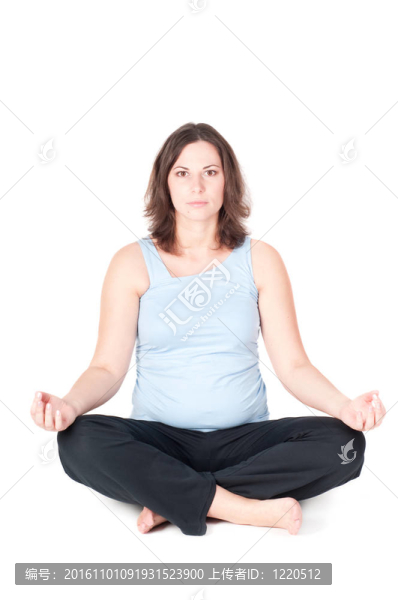 漂亮孕婦練瑜伽肖像