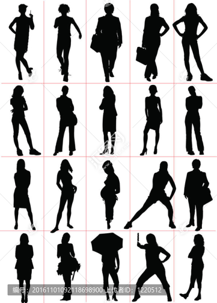 女人的輪廓。插圖