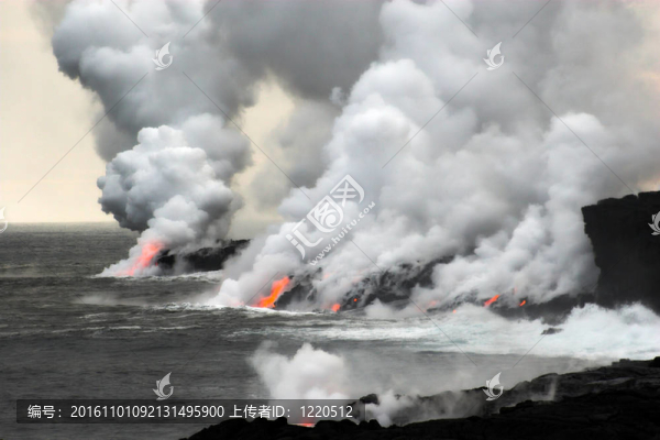 熔巖流入海洋