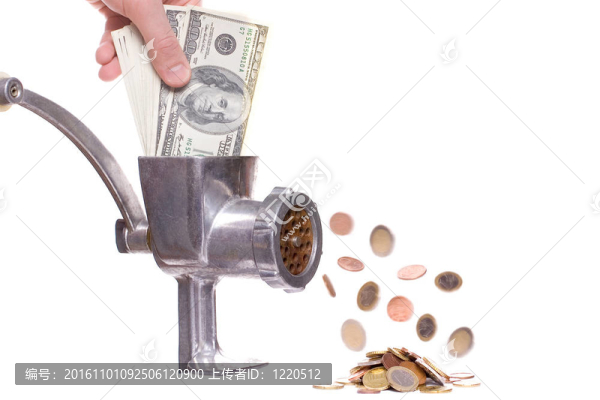 用美元的肉切碎機
