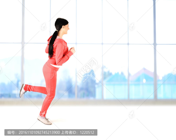 健身活動(dòng)健康漂亮的女孩；