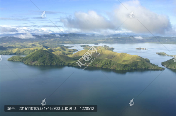 新幾內(nèi)亞島海岸的航空照片