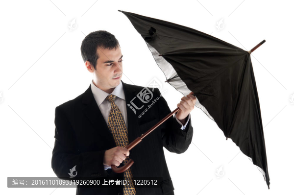 帶雨傘的商人