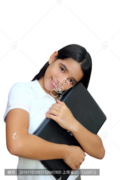 拉丁少年黑發(fā)學(xué)生擁抱筆記本