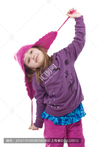 快樂的冬天的女孩
