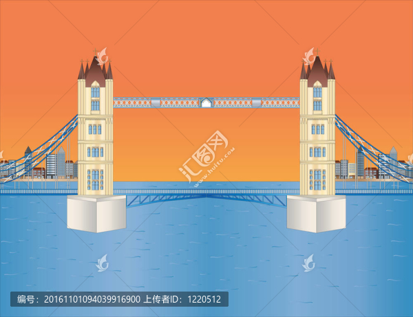 日落時分，塔橋