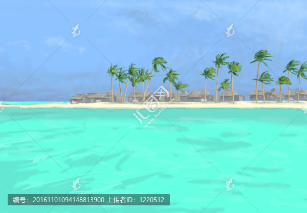 海灘和棕櫚圖