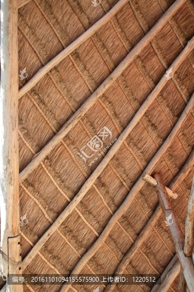 墨西哥熱帶木屋屋頂細部PALAPA