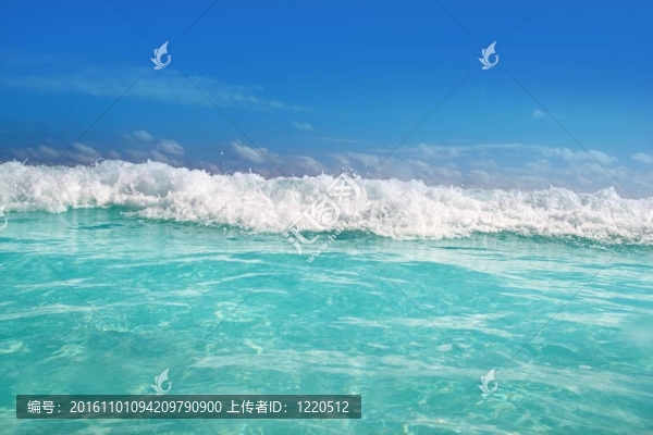 藍(lán)色綠松石加勒比海水泡沫