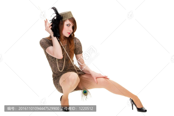 漂亮女人的工作室肖像