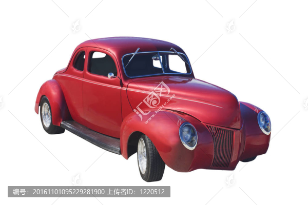 復(fù)古紅酒紅轎車