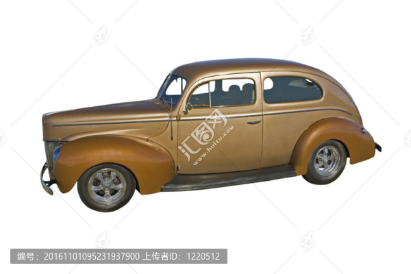 雙色調(diào)棕色復(fù)古轎車