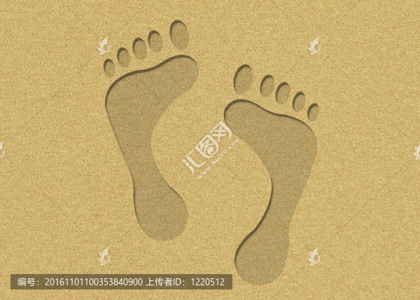 在沙灘上的腳印