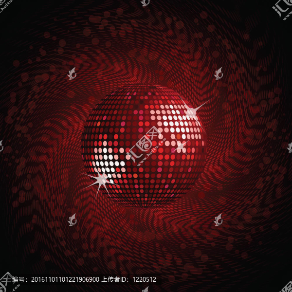 紅色迪斯科球和半色調(diào)