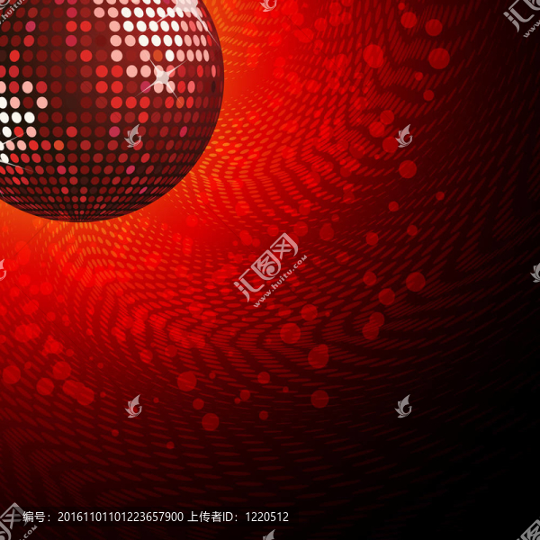 紅色迪斯科球和haltone