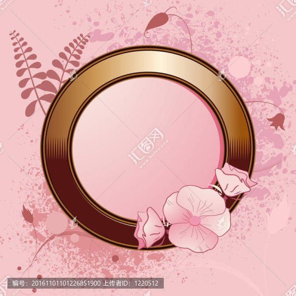 金色邊框和花的垃圾