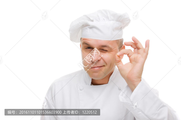 廚師顯示確定的手標(biāo)志