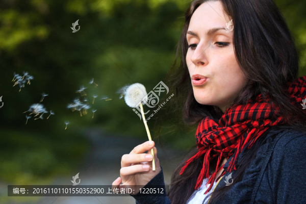 吹蒲公英的女孩