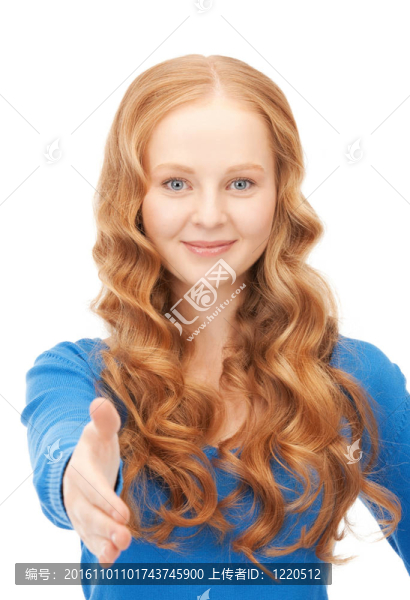 張開手準備握手的女人