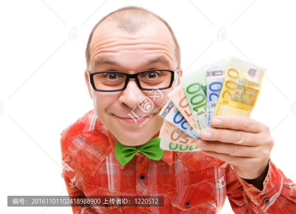 持有歐元貨幣的人