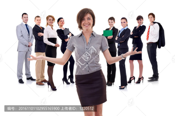 商業(yè)女性展示她的團隊