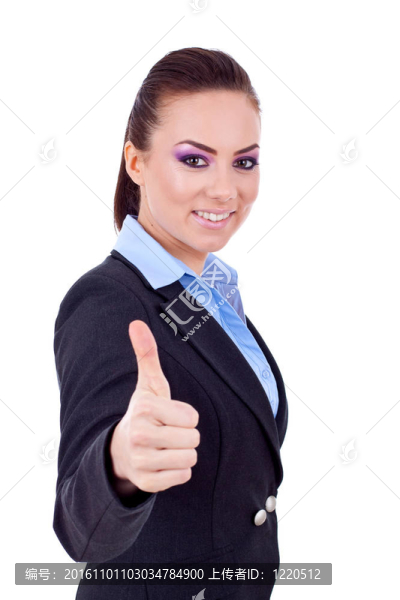 商業(yè)女人豎起大拇指