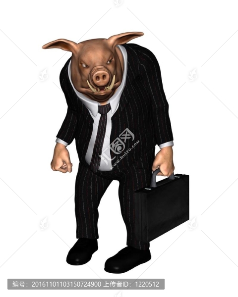 憤怒的豬裝扮成商人1