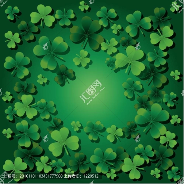 三葉草為st.patrick,`背景有一個(gè)快樂(lè)的三葉草的一天；圖