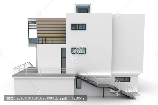 白色3D房子
