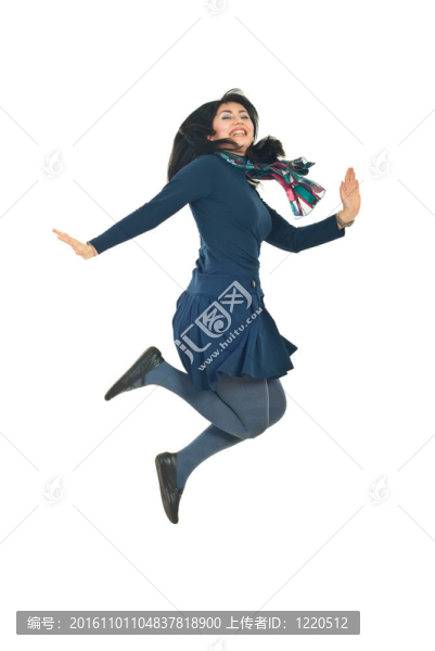 開朗的女人跳