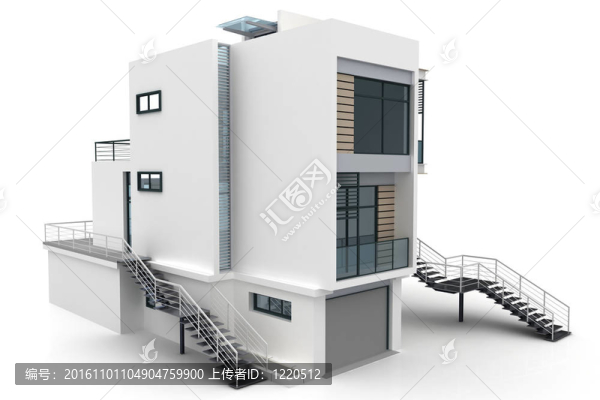 白色3D房子
