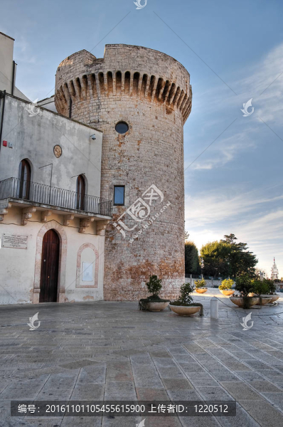 Norman,Castle。韋爾薩諾。Apulia。