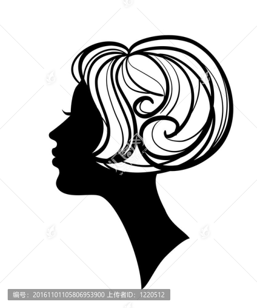 美麗的女人剪影
