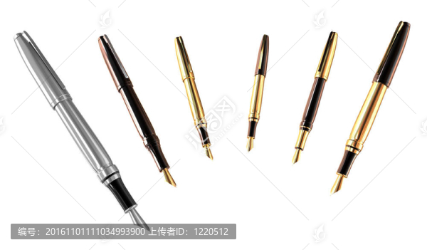 金色和銀色的鋼筆