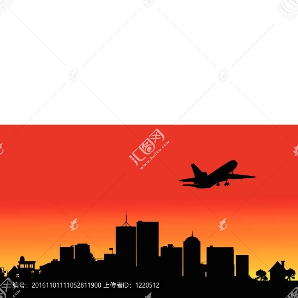 飛機(jī)在城市四插圖