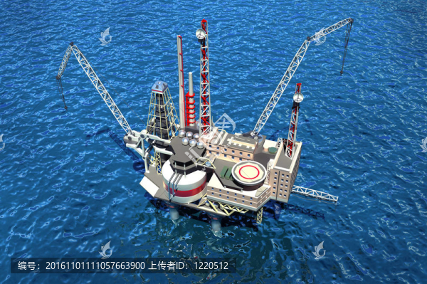 在海洋石油平臺。3d