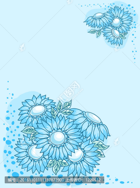 藍(lán)色鮮花卡。