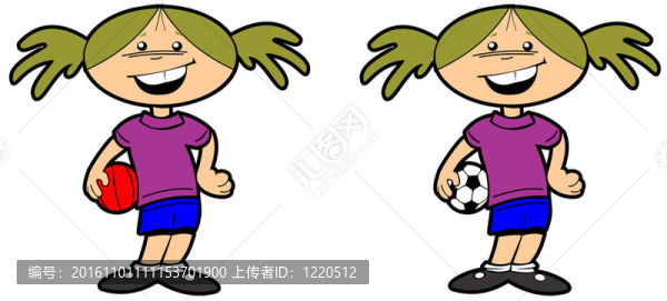 足球和籃球的女孩