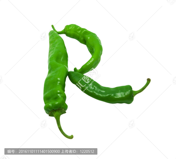 綠辣椒組成的字母R