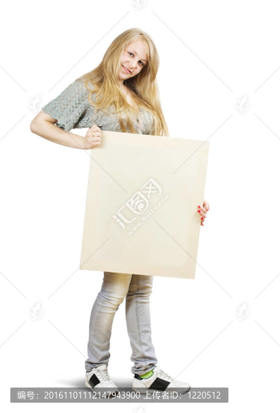 女孩擁有空白畫布