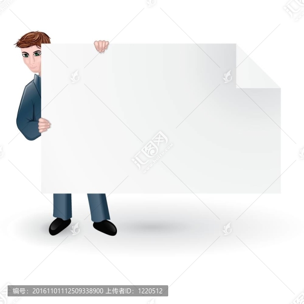 男子拿著空白紙卡