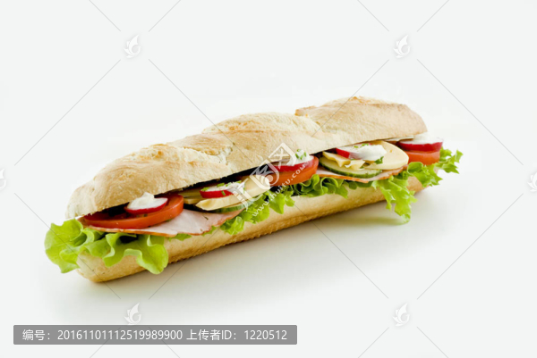 新鮮蔬菜火腿三明治