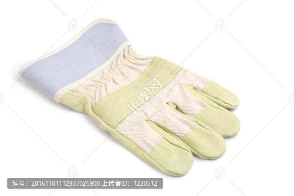 白色背景下工作手套