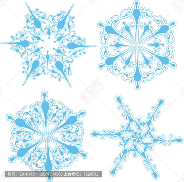 詳細(xì)的雪花狀的圖案
