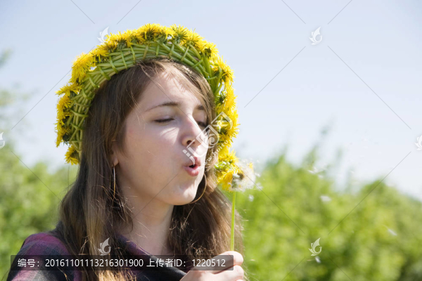 吹蒲公英的女孩